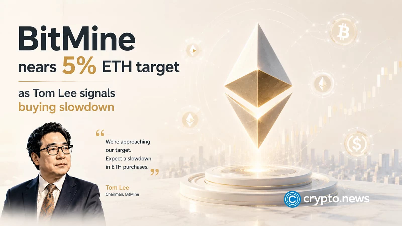 Tom Lee’s BitMine adds ETH again as BMNR stock stalls